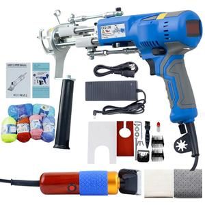 Electric Tufting Machine, 2 in 1 Carpet Weaving Machine Hand Tufting Gun Adjustable Speed Ergonomic Design, Cut Pile Rug Carpet Hand Tufted Gun for Rug Carpet
