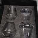 MyGift Tilted Whiskey Tumblers Set of 4, Old Fashioned Scotch and Bourbon Glasses, Includes Gift Box
