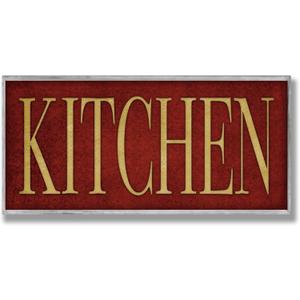 Stupell Home Dcor Red Kitchen Wall Plaque, 7 x 0.5 x 17, Proudly Made in USA