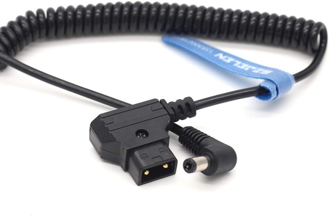 Anton Bauer Power Tap D-Tap to 12V DC2.5 Right Angle Power Coiled Cable for KiPRO LCD Monitor (DC Coiled Cable)