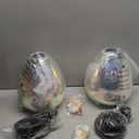 Yisuro Modern 3D Pendant Lights Kitchen Island 2 Pack, Farmhouse Colorful Glass Pendant Light with Clear Globe Shade, Kitchen Island Lighting for Dining Room Entryway, 7.8-inch Diameter