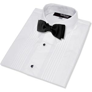Gino Giovanni Boys Formal Tuxedo Shirt with Bow Tie (16, White)