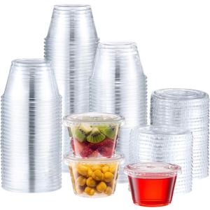 4 Ounce Portion Cups with Lids, 100 Count  Leak-Proof & Durable, Ideal for Sauces, Condiments, Meal Prep, Snacks, and Dips  Clear, Eco-Friendly, BPA-Free