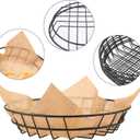 18 Pcs 8 Inch Round Black Wire Baskets for Storage with 50 Sheets Deli Wrappers Paper, Versatile Metal Bread Baskets for Serving, Fast Food, and Kitchen Organization