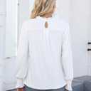 Blooming Jelly Womens Dressy Casual Tops Long Sleeve Shirts Mock Neck Business Work Blouse Fall Clothes 2023 (White, S)