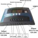 Eujgoov 100A LCD Solar Charge Controller 12V 24V with 2 USB Over Current Protection Regulator Panel Accessories