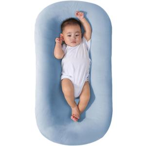 Baby Lounger for Newborn 0-24 Months, Infant Nest Sleeping for Baby in Bed, Soft Breathable Washable Newborn Lounger for Baby (Blue,0-12 Months)