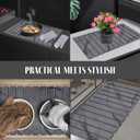 2 PCS Extra Large Stone Dish Drying Mat for Kitchen Counter, 28"16" Marble Dish Drying Mat with 8"x 4" Coasters, Non - Slip Collapsible Absorbent Stone Dish Drying Mat for Multi - Purpose, Gray