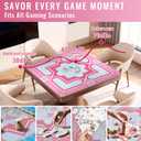 Mahjong Mat 31.5 * 31.5 Inch Non-Slip Noise Reduction, American Mahjong Mat for Table with Bag, Waterproof Surface Mah Jongg Mats for Poker, Card, Dominoes, Board & Tile Games