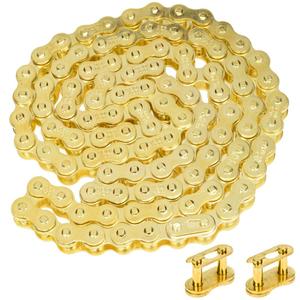 HIAORS Gold Color 420 Chain 102 Links with Two Chain Master Link Compatible with CRF 50 70cc XR50 NST PW80 Pit Dirt Bike 110cc SSR SDG 125cc ATV Quad Motorcycle Motocross