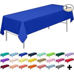 PARTY ULYJA Royal Blue Tablecloths Plastic 3-Pack Premium 54 Inches x 108 Inches Disposable Table Covers Decorative Table Cloths for Rectangle Tables