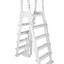 Blue Wave A-Frame Flip-Up Pool Ladder for Above Ground Pools | Flip-up safety steps, non-skid treads, anti-entrapment barrier & lock, fits 48-54 in pools, 250-lb cap, safe pool access