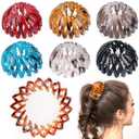 7 Pack Bird Nest Shaped Hair Clips Expandable Hair Claw Clamps Ponytail Hairpin Curling Clip Bun Makers Hair Styling Tool for Women Girls - Multicolor