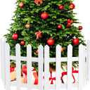RUODON 8 Pack Thick Christmas Tree Fences White Wooden Picket Fences Tree Fence Border Decoration for Xmas Wedding Party Decor Garden Home, 15.7 x 12 Inches
