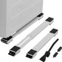 LUCKUP Heavy Duty Appliance Rollers W/Crowbar, Extendable Washing Machine Stand Furniture Rollers Mobile Fridge Base Furniture Sliders for Refrigerators Washer and Dryer Support 660 lbs, White (17.1 - 27.3" adjustable)