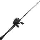 Zebco 33 Black Spincast Reel and Fishing Rod Combo, 6-Foot 2-Piece Graphite Rod with ComfortGrip Handle, QuickSet Anti-Reverse Fishing Reel with MicroFine Drag, Black