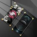 DAIZAG Compatible with iPhone 13 Mini Case,Diamond Flower Lips Metal Decoration Soft TPU Shockproof Anti-Scratch for Girl Womens Protective Cover for iPhone 13 Mini 5.4-inch