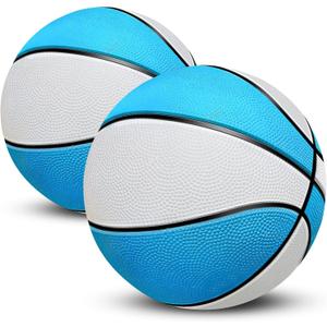 TNELTUEB Mini Basketball Replacement 8.5 Inch Pool Basketballs Ball Hoop Indoor Outdoor Toy, Fits All Standard Swimming Pool Basketball Hoop Pool Game Toy Water Games (2 Pack(8.5 Inch) Blue&White)