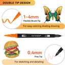 Dual Markers Brush Pens for Adult Kids Coloring Books, 72 Colors Art Marker Set with Fine & Brush Tip Pen for Bullet Journaling, Coloring, Drawing, Hand Lettering, Calligraphy, Art Supplies