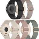 5 Pack Nylon Watch Bands Compatible with Garmin Venu 3S/Venu 4(41mm)/2S/Forerunner 265S 42mm,18mm Soft Stretchy Sport Strap for Garmin Vivoactive 4S 40mm/Forerunner 255S 41mm Women Men (black/rose pink/cactus/starlight/stone)