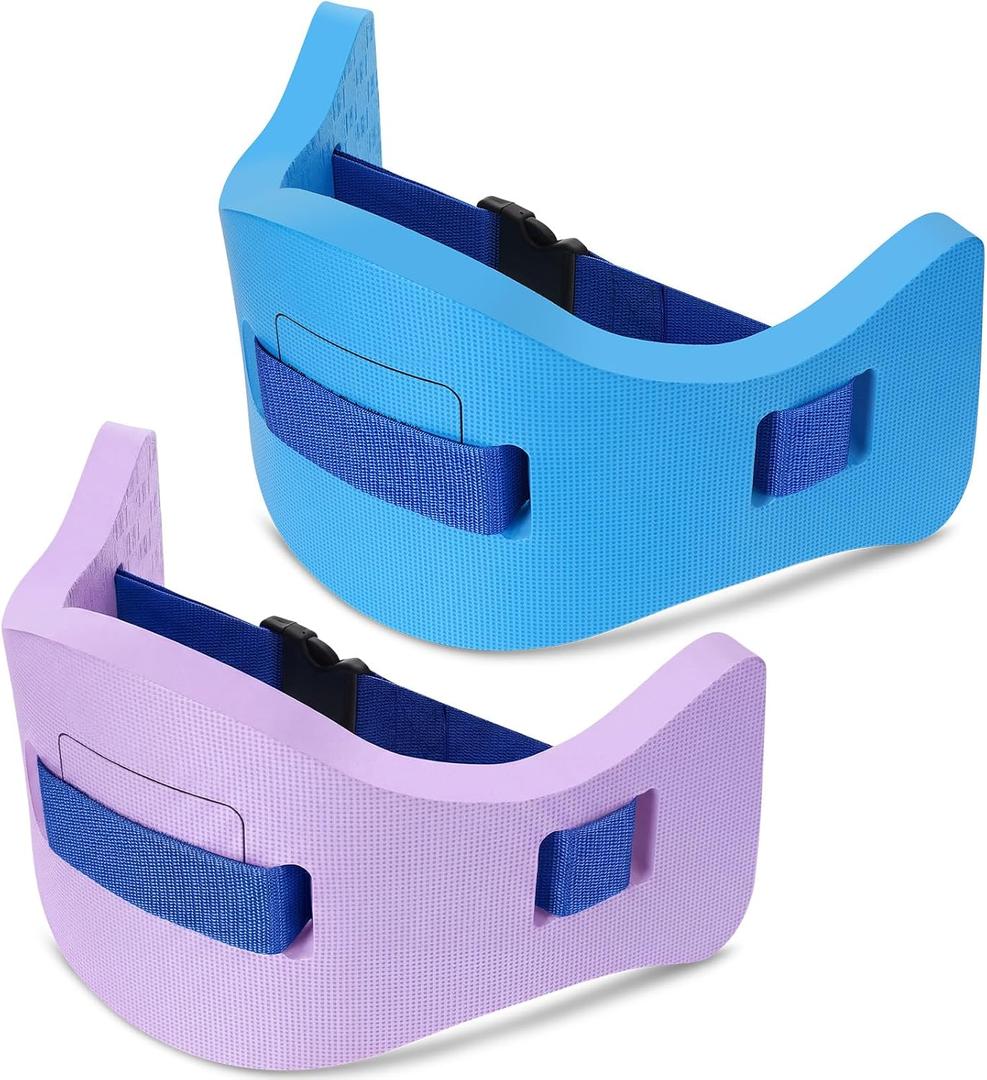 Wettarn 2 Pcs Kids Swim Belt with Adjustable Strap, EVA Buoyancy Belt for Youth Children Junior Water Aerobics Swimming Belt Fitness Foam Flotation Aid for Pool Swimming Training