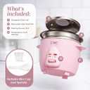 COOK WITH COLOR 6 Cup Rice Cooker 300W - Effortless Cooking and Perfectly, Cooks 3 Cups of Raw Rice for 6 Cups of Cooked Rice, Pink