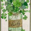 Smilelife St Patricks Day Gifts Funny Green Shamrocks Clovers Lucky Irish Tin Sign for Home Room Yard Garden Vintage St Patricks Day Decor 8x12 Inch (3095)