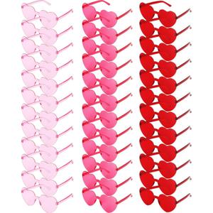 Heart Shaped Sunglasses for Women, Fashion Novelty Party Eyewear Red, Red Rose, Pink, 36