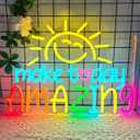 Make Today Amazing Neon Sign, Inspirational Letter LED Neon Light for Wall Decor, Lemon Yellow Sunrise Neon Lights Sign for Classroom Office Bedroom Wedding Cafe Birthday Party Backdrop Decorations