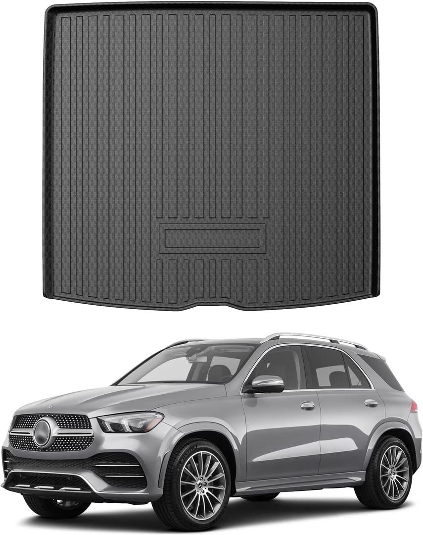 Mixsuper Custom Fit Cargo Liner for Mercedes-Benz GLE Class 2020-2025, All Weather Cargo Mat for Mercedes Benz GLE SUV 5 Passenger, Trunk Mat Anti-Slip Rear Trunk Liner Black