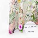 Floral Shower Curtain,Abstract Butterfly Multi Flower Leaves Polyester Fabric Shower Curtain Bathroom Curtain Sets Decor with Hooks 72 X 72 Inches