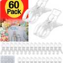 60 Pack Large Balloon Arch Clips, Transparent Backdrop Stand Clamps for Party Decor, Crafts, Woodworking & Photography