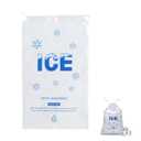 100 PACK 10 lb. Plastic Ice Bags with Cotton Draw String 12 x 21 Inch Heavy-Duty Plastic Ice Storage Bags with Draw String (2mil Thickness)