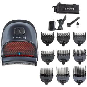 Remington Shortcut Pro Self-Haircut Trimmer Kit, Waterproof Cordless Electric Razor for Head, Beard, and Body, Curved Blades and 9 Trimmer Lengths, Head Shaver, 5-Minute Quick-Charge, 14-Piece Set