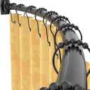 PrettyHome Adjustable Curved Shower Curtain Rod Rustproof Expandable 38-72 Inches Shower Rod Telescoping Design Extra Space Exquisite Customizable for Bathroom,Need To Drill,Black