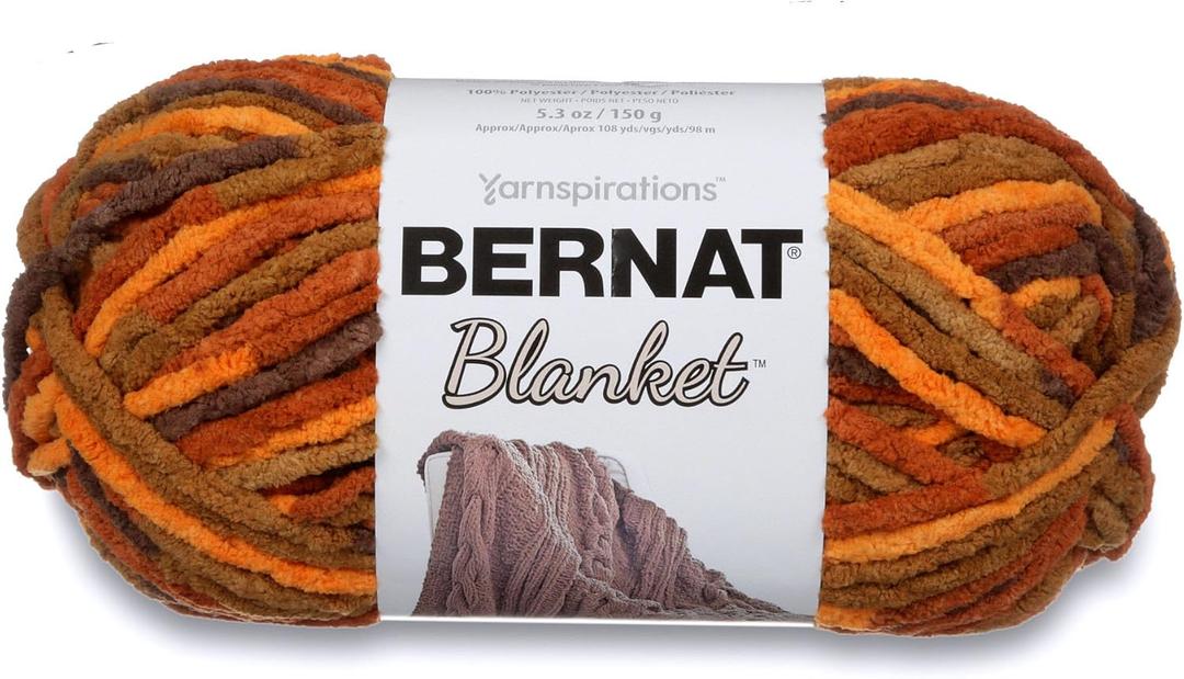 Bernat Blanket Super Bulky Yarn, 5.3oz, Guage 6 Super Bulky, Fall Leaves
