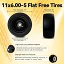 11x6.00-5 Tires for Zero Turn Mower,with Upgraded 3/4",5/8"and 1/2" Bearing More Durable,11x6.00-5 Flat Free Tire,11x6-5 Lawn Mower Tires 6"- 8"Center Hub, Load 400lbs