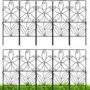 ShopLaLa Garden Fence (10 Panels) 12.5in(L) x 31in(H) Animal Barrier Fencing Rustproof Black Metal Wire Decorative Floral Flower Bed Edging for Landscape, Small Dog Fences Large Outdoor Yard Border