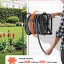VEVOR Wall Mounted Garden Hose Reel, Holds 200 ft 5/8-inch Manual Water Hose Winder, Heavy-Duty Steel, Outdoor Reel with Brass Fitting & 5ft Leader Hose, Space Saving, for Yard Lawn Garage