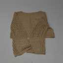 Womens Fishnet Crochet Crop Top Sexy Long Sleeve See Through Hollow Out Mesh Bikini Cover Ups ,M
