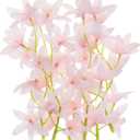 PATIKIL 7 Inch Artificial Orchid Flower, 24 Pcs Floating Candles Simulation Flower Cylinder Vase Fillers for Home Wedding Decoration, Pink