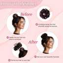 Hair Bun 100% Human Hair Natural Straight Messy Bun Hair Piece with Elastic Scrunchie for Women & Girls- 2 PCS Jet Black