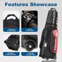 Golf Travel Bags for Airlines with Hard Case Top & Wheels, Hard Shell Top Protect Golf Club, Made of 1680D Heavy Duty Oxford, Internal Strap for Fixing, Lightweight and Easy to Maneuver