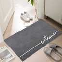 Ultra Thin Door Mat Indoor Entrance, 1/10 in Thin Door Mats for Inside Entry, Non-Slip Rubber Backing Washable Doormat, Fade Resistant, Absorbent, Low Profile Dirt Trapper, 35"X24"