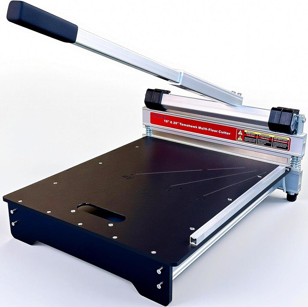 18" Heavy Duty Pro Laminate & Vinyl Floor Cutter, Professional Grade, Versatile, Strong, Full cuts up to 18" Wide and 11/16" (17mm) Thick and Watch The Demo!