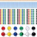pomaylor 40 Pack 6 Colors Mini Acrylic Paint and Brushes Set for Party Favor, Individual Paints Strips Sets with Brush for Painting Kit for Canvas