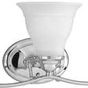 Progress Lighting 3-Light Etched Glass Traditional Bath Vanity Light, Trinity Collection, Indoor, P3192-15, Polished Chrome