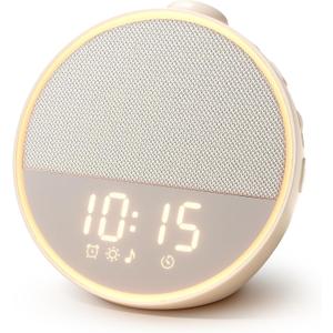 Sound Machine, Alarm Clock, Night Light, Screen-Free Sleep Routine | 30 Sounds, 10 Gentle Alarms, Sleep Timer, White Noise Machine for Sleep, Adults, Bedroom, Nightstand, Office, Travel(Cream)