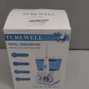 TUREWELL Water Flossing Oral Irrigator, 600ML Dental Cleaner 10 Adjustable Pressure, Electric Oral Flosser for Teeth/Braces, 8 Replacement Jet Tips for Family (White)