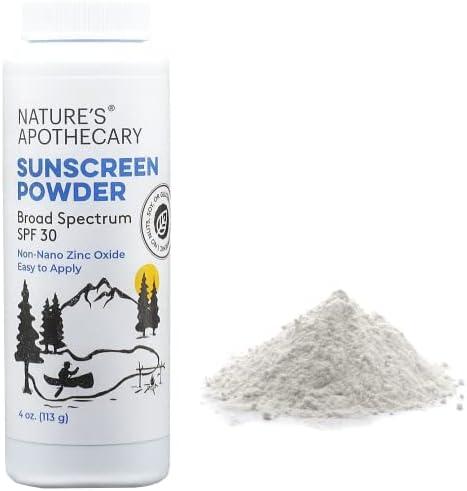 Amazon.com: All-Natural, Benzene Free, Non Nano Zinc Oxide Sunscreen Powder SPF 30 - Water & Sweat Resistant, Reef & River Friendly, Hypoallergenic, Biodegradable, Made in USA by Nature's Apothecary : Beauty & Personal Care